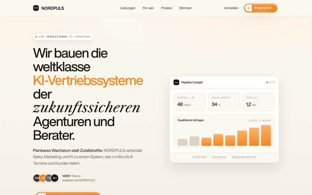 Nordpuls, Startseite