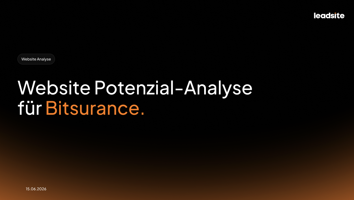 Leadsite: Website-Potenzial-Analyse für einen Kunden, Case-Study-Slide